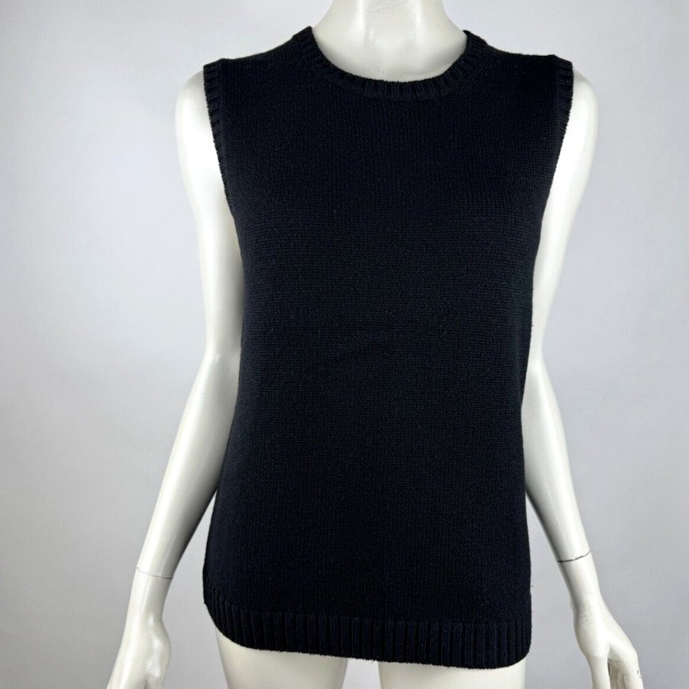 Amina Rubinacci Italy Soft Wool Sleeveless Crew Neck Sweater Women 48 US 8 EUC